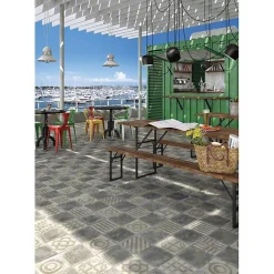 Eiffel art construction Carrelage sol / mur effet ciment 20x20 cm WORLD STREETS PAULISTA GRAFITO- Carrelage Sol Effet Carreaux De Ciment