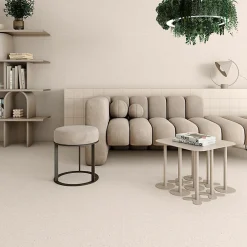 Eiffel art construction Carrelage sol / mur effet terrazzo grand format beige 80x80 cm MICRA R Crema- Carrelage Sol Effet Terrazzo|Carrelage Sol Pour Cuisine