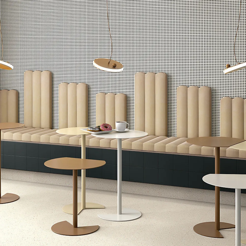 Eiffel art construction Carrelage sol / mur effet terrazzo grand format beige 80x80 cm MICRA R Crema- Carrelage Sol Effet Terrazzo|Carrelage Sol Pour Cuisine