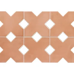 Aelle Carrelage Carrelage sol / mur forme croix 12x12 cm KASBAH BASE TERRACOTTA- Carrelage Sol Pour Cuisine|Carrelage Sol Effet Carreaux De Ciment