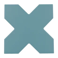 Aelle Carrelage Carrelage sol / mur forme croix bleu 12X12 cm PORTO CROSS AZURE- Carrelage Sol Pour Wc