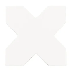 Aelle Carrelage Carrelage Sol Uni<Carrelage sol / mur forme croix blanc 12X12 cm PORTO CROSS WHITE