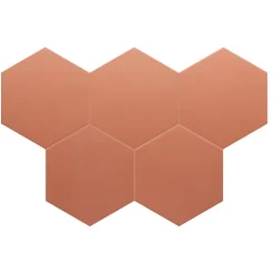 Aelle Carrelage Carrelage sol / mur hexagonal uni terracotta 17,5x20 cm COIMBRA WARM SIENA 30637- Carrelage Sol Uni|Carrelage Sol Pour Wc