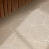 Aelle Carrelage Carrelage sol / mur hexagonal effet ciment beige 17,5x20 cm HEXATILE CEMENT SAND- Carrelage Sol Effet Béton