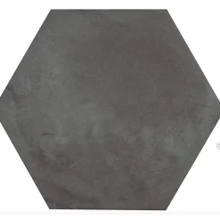 Aelle Carrelage Carrelage sol / mur hexagonal effet ciment vieilli gris anthracite 25x21,6 cm TERRA NERO HEXAGONAL- Carrelage Sol Effet Béton