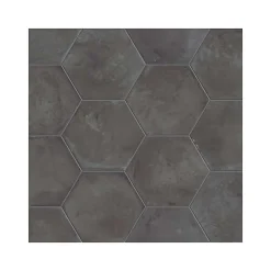 Aelle Carrelage Carrelage sol / mur hexagonal effet ciment vieilli gris anthracite 25x21,6 cm TERRA NERO HEXAGONAL- Carrelage Sol Effet Béton