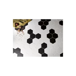 Aelle Carrelage Carrelage Sol Uni|Carrelage Sol Pour Wc<Carrelage sol / mur hexagonal uni noir mate 17,5x20 cm HEXATILE MATE