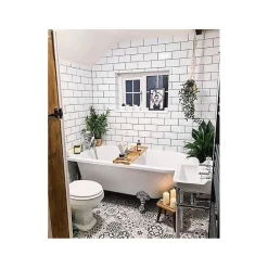 Aelle Carrelage Carrelage Sol Pour Wc|Carrelage Sol Uni<Carrelage sol / mur hexagonal patchwork motif gris 17,5x20 cm HEXATILE HARMONY B&W