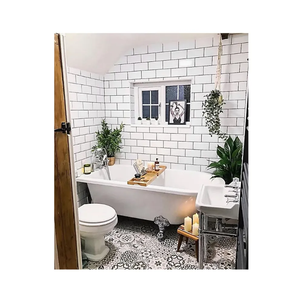 Aelle Carrelage Carrelage Sol Pour Wc|Carrelage Sol Uni<Carrelage sol / mur hexagonal patchwork motif gris 17,5x20 cm HEXATILE HARMONY B&W
