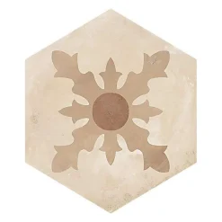 Eiffel art construction Carrelage Sol Effet Carreaux De Ciment<Carrelage sol / mur hexagonal effet ciment 25 x 21.6 cm TERRA CARDINALE HEXAGONAL BEIGE