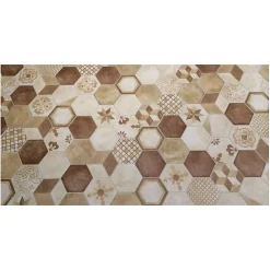 Eiffel art construction Carrelage Sol Effet Carreaux De Ciment<Carrelage sol / mur hexagonal effet ciment 25 x 21.6 cm TERRA CARDINALE HEXAGONAL BEIGE
