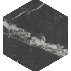 Aelle Carrelage Carrelage Sol Effet Marbre<Carrelage sol / mur hexagonal effet marbre noir mate 25x21,6 cm SCULTOREA dark diamond esagonal J471