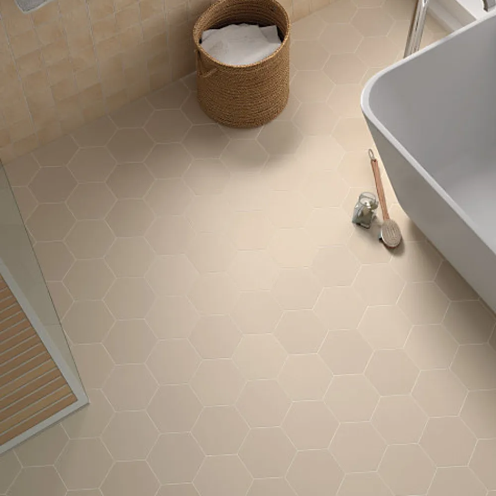 Aelle Carrelage Carrelage Sol Uni|Carrelage Sol Pour Wc<Carrelage sol / mur hexagonal blanc 17x15 cm MINIMA8.6 BIANCO