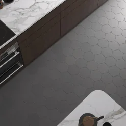 Aelle Carrelage Carrelage Sol Uni<Carrelage sol / mur hexagonal uni noir 17,5x20 cm COIMBRA BLACK 30635