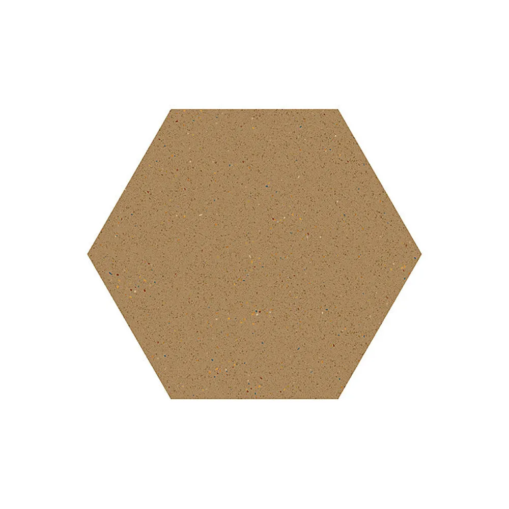Eiffel art construction Carrelage sol / mur hexagonal effet terrazzo grand format 51,9x59,9 cm MICRA Hexagono Siena- Carrelage Sol Effet Terrazzo