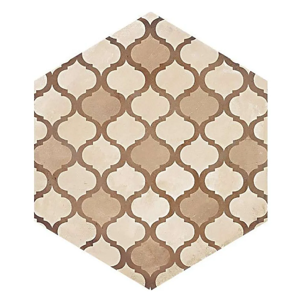 Eiffel art construction Carrelage Sol Uni|Carrelage Sol Pour Wc<Carrelage sol / mur hexagonal effet ciment 25 x 21.6 cm TERRA COLONIALE HEXAGONAL BEIGE