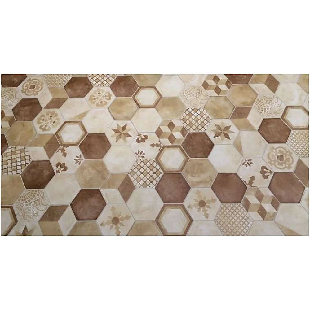 Eiffel art construction Carrelage Sol Uni|Carrelage Sol Pour Wc<Carrelage sol / mur hexagonal effet ciment 25 x 21.6 cm TERRA COLONIALE HEXAGONAL BEIGE