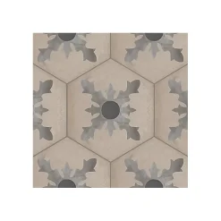 Eiffel art construction Carrelage sol / mur hexagonal effet ciment 25 x 21.6 cm TERRA CARDINALE HEXAGONAL GRIS- Carrelage Sol Effet Carreaux De Ciment