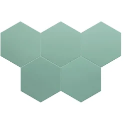 Aelle Carrelage Carrelage Sol Uni|Carrelage Sol Pour Salle De Bains<Carrelage sol / mur hexagonal uni bleu vert 17,5x20 cm COIMBRA JADE 30633