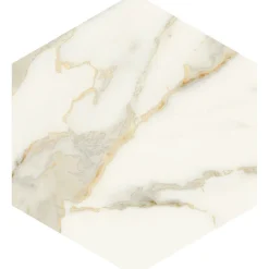 Aelle Carrelage Carrelage Sol Pour Pièce À Vivre|Carrelage Sol Effet Marbre<Carrelage sol / mur hexagonal effet marbre beige mate 25x21,6 cm SCULTOREA calacatta oro fino esagona J468