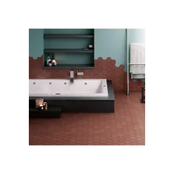 Eiffel art construction Carrelage sol / mur hexagonal uni terracotta orange mate 11,6x10,1 cm KROMATIKA CLAY- Carrelage Sol Uni|Carrelage Sol Pour Wc