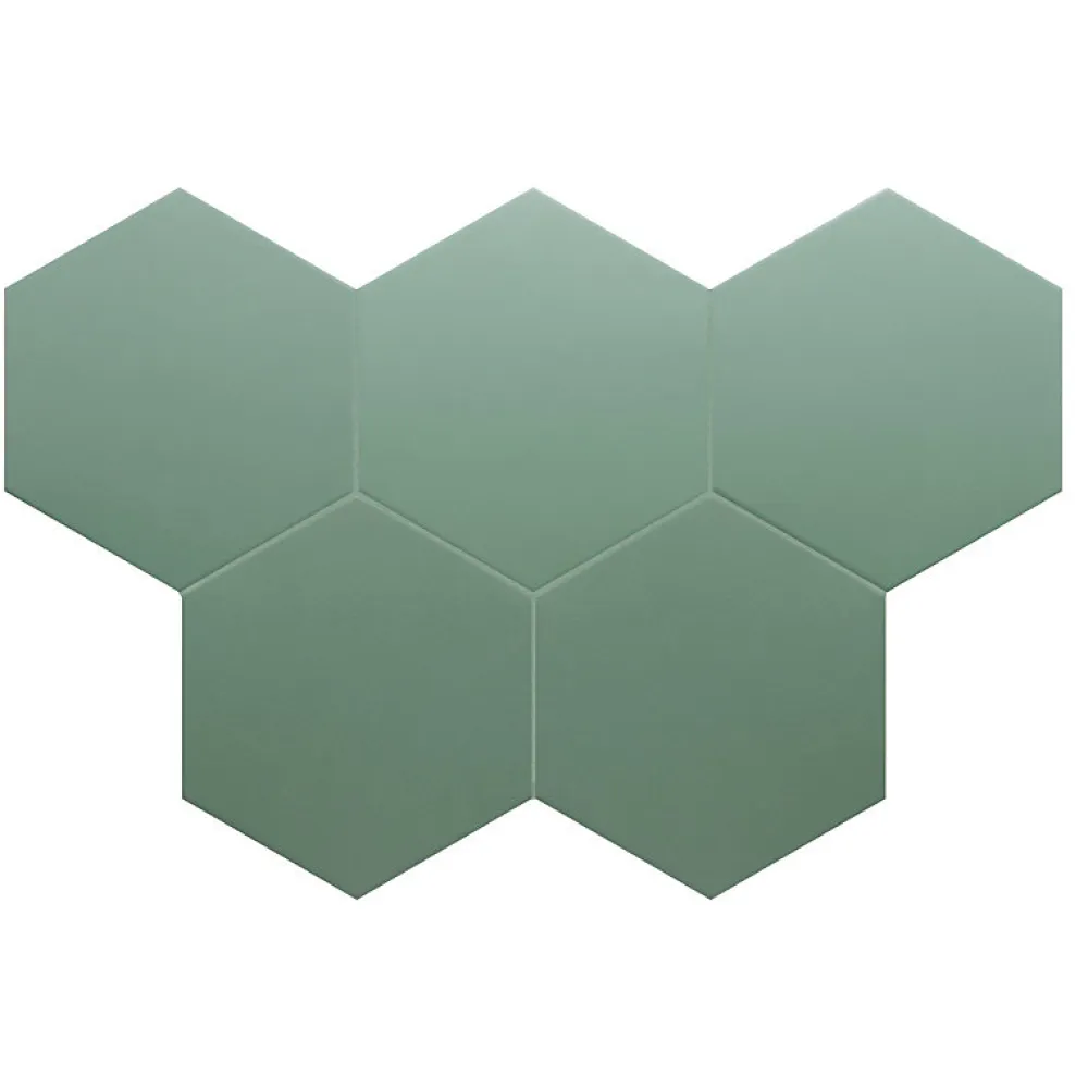 Aelle Carrelage Carrelage sol / mur hexagonal uni vert 17,5x20 cm COIMBRA PICKLE GREEN 30638- Carrelage Sol Uni
