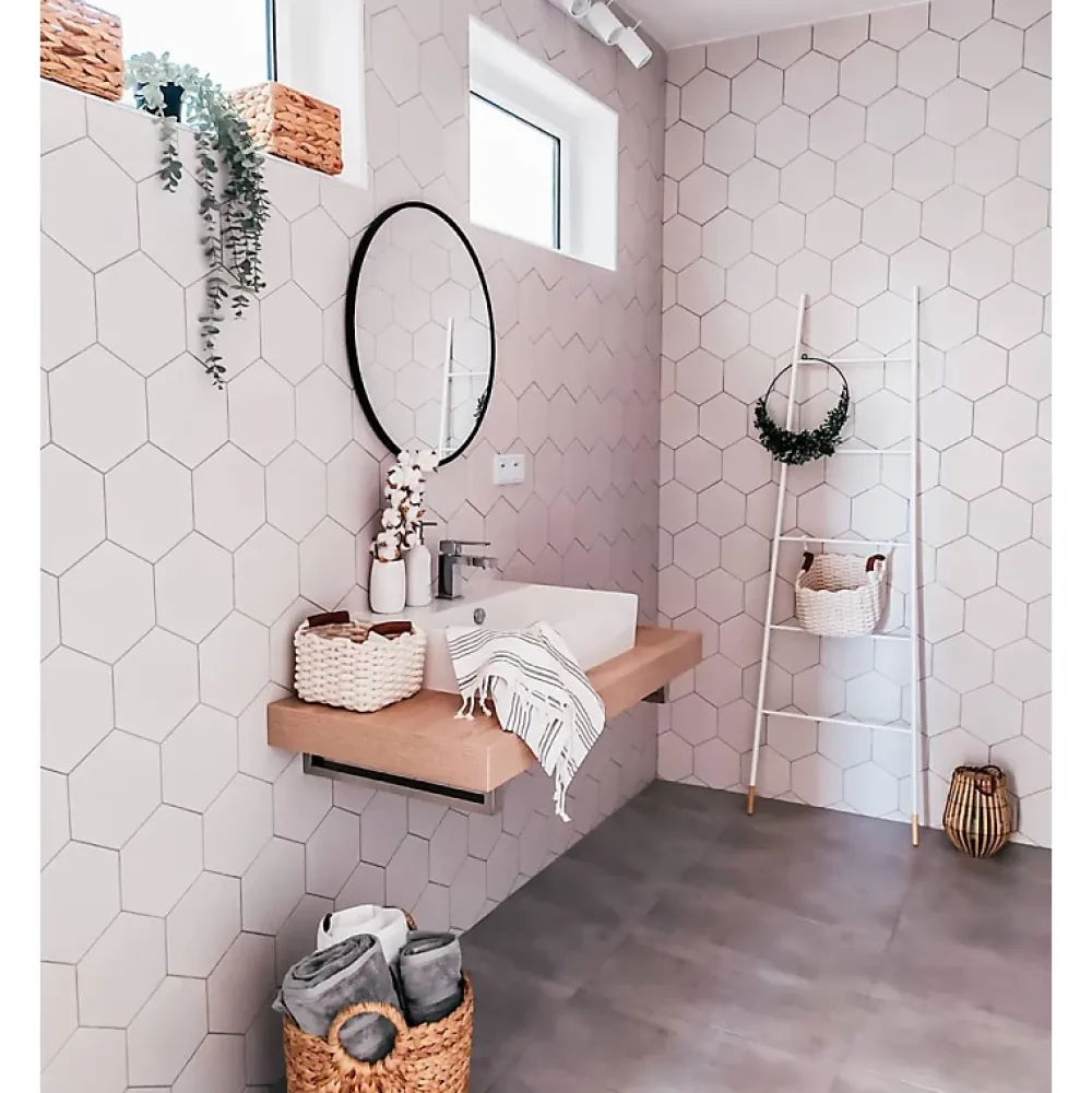 Aelle Carrelage Carrelage Sol Uni<Carrelage sol / mur hexagonal uni blanc mate 17,5x20 cm HEXATILE MATE BLANCO