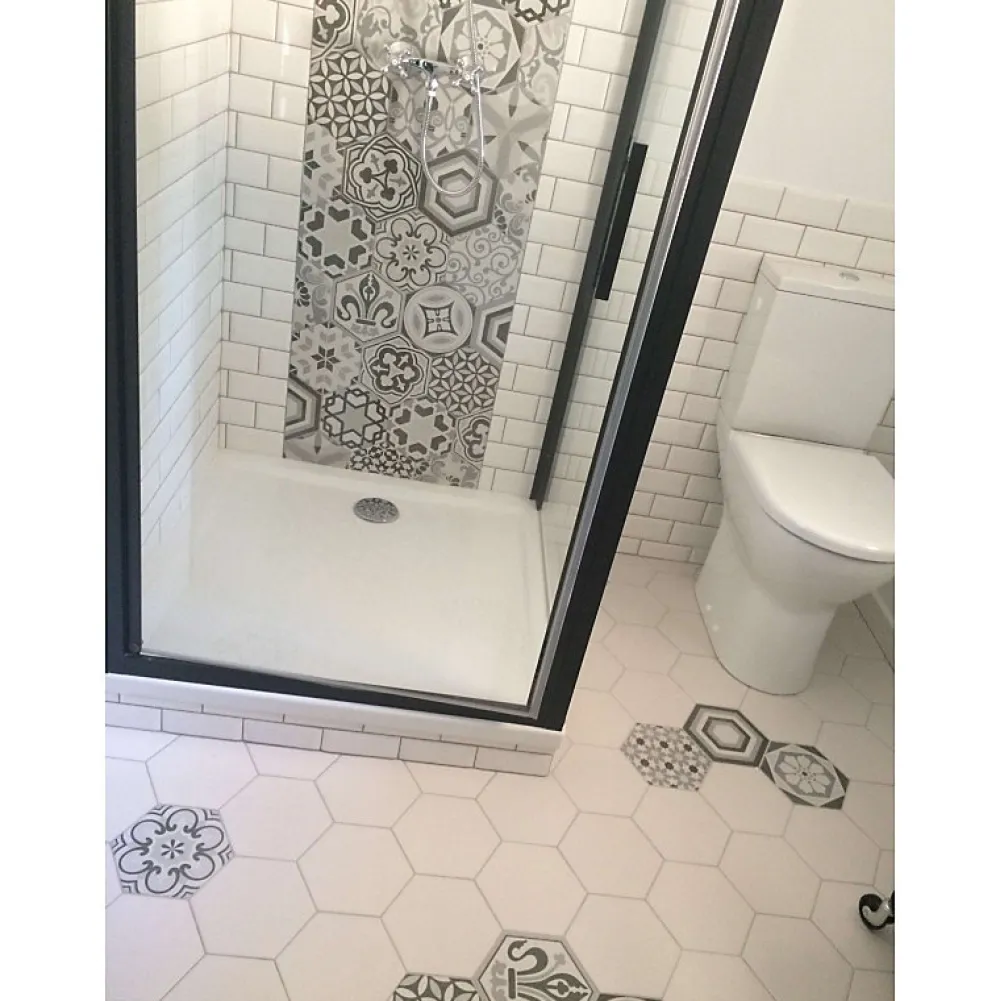 Aelle Carrelage Carrelage Sol Uni<Carrelage sol / mur hexagonal uni blanc mate 17,5x20 cm HEXATILE MATE BLANCO