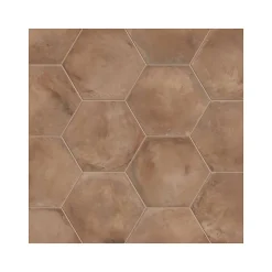 Aelle Carrelage Carrelage Sol Effet Béton<Carrelage sol / mur hexagonal effet ciment vieilli marron 25x21,6 cm TERRA ROSSO HEXAGONAL