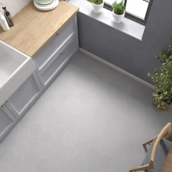 Aelle Carrelage Carrelage sol / mur hexagonal uni gris 17,5x20 cm COIMBRA OXFORD GRAY 30632- Carrelage Sol Uni