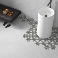 Aelle Carrelage Carrelage sol / mur hexagonal uni gris 17,5x20 cm COIMBRA OXFORD GRAY 30632- Carrelage Sol Uni