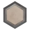 Eiffel art construction Carrelage sol / mur hexagonal effet ciment motif linéaire 25 x 21.6 cm TERRA CORNICE HEXAGONAL- Carrelage Sol Pour Wc