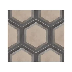 Eiffel art construction Carrelage sol / mur hexagonal effet ciment motif linéaire 25 x 21.6 cm TERRA CORNICE HEXAGONAL- Carrelage Sol Pour Wc