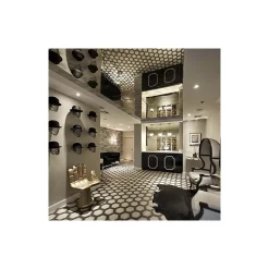 Eiffel art construction Carrelage sol / mur hexagonal effet ciment motif linéaire 25 x 21.6 cm TERRA CORNICE HEXAGONAL- Carrelage Sol Pour Wc