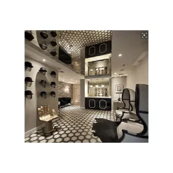 Eiffel art construction Carrelage sol / mur hexagonal effet ciment motif linéaire 25 x 21.6 cm TERRA CORNICE HEXAGONAL- Carrelage Sol Pour Wc