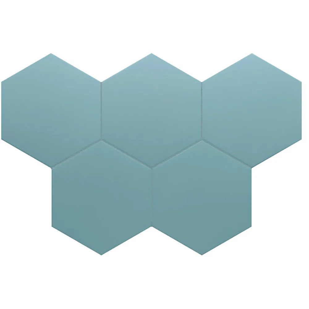 Aelle Carrelage Carrelage sol / mur hexagonal uni bleu 17,5x20 cm COIMBRA AZURE 30636- Carrelage Sol Uni|Carrelage Sol Pour Wc