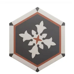 Aelle Carrelage Carrelage sol / mur hexagonal à motif coloré 17,5x20 cm COIMBRA AVEIRO 30657- Carrelage Sol Pour Wc