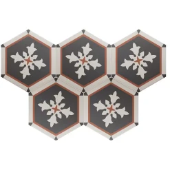 Aelle Carrelage Carrelage sol / mur hexagonal à motif coloré 17,5x20 cm COIMBRA AVEIRO 30657- Carrelage Sol Pour Wc