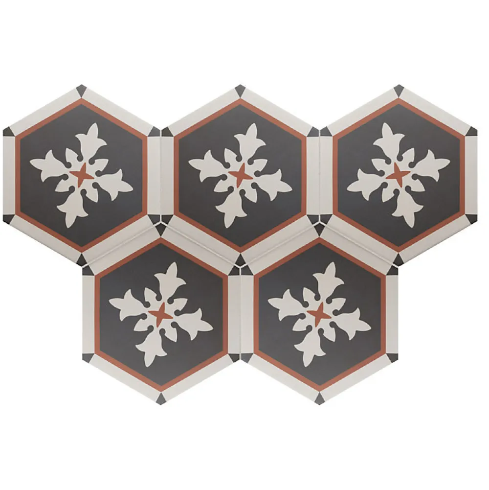 Aelle Carrelage Carrelage sol / mur hexagonal à motif coloré 17,5x20 cm COIMBRA AVEIRO 30657- Carrelage Sol Pour Wc