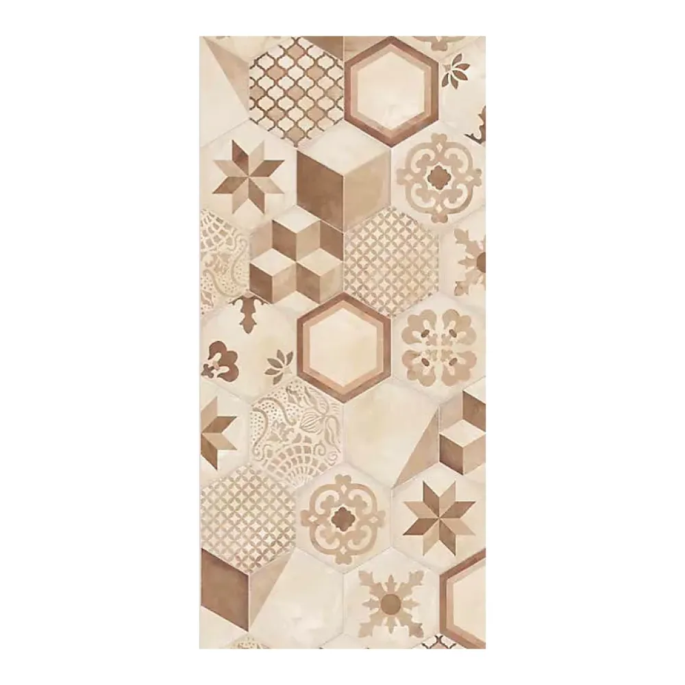 Eiffel art construction Carrelage Sol Effet Carreaux De Ciment<Carrelage sol / mur hexagonal effet ciment 25 x 21.6 cm TERRA MIX PATCHWORK HEXAGONAL BEIGE