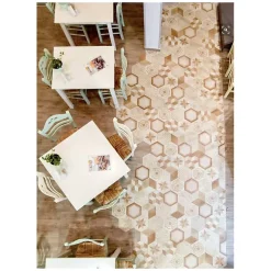 Eiffel art construction Carrelage Sol Effet Carreaux De Ciment<Carrelage sol / mur hexagonal effet ciment 25 x 21.6 cm TERRA MIX PATCHWORK HEXAGONAL BEIGE