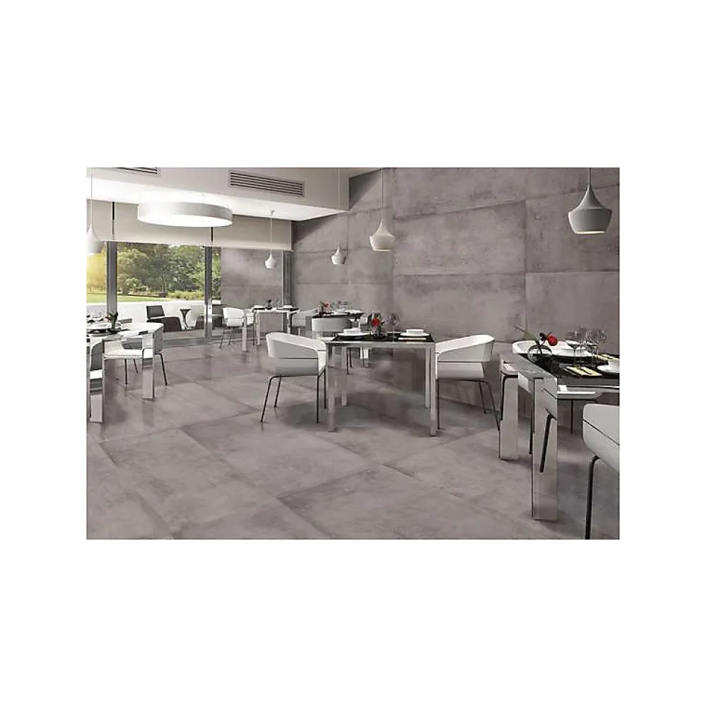 Aelle Carrelage Carrelage sol / mur moderne gris 75x75 cm MATERIKA DARK GREY- Carrelage Sol Effet Béton