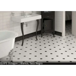 Aelle Carrelage Carrelage sol / mur octogonal uni blanc mate 20x20 cm OCTAGON BLANCO MATE- Carrelage Sol Uni