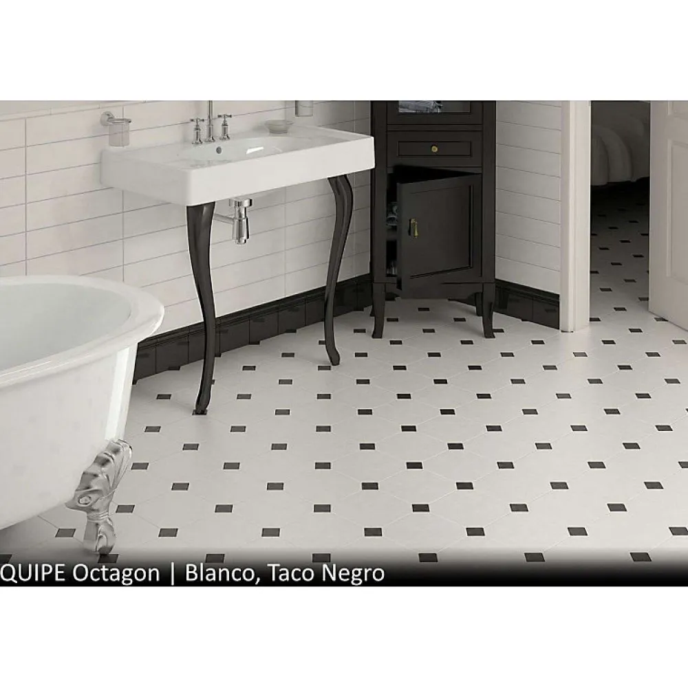 Aelle Carrelage Carrelage sol / mur octogonal uni blanc mate 20x20 cm OCTAGON BLANCO MATE- Carrelage Sol Uni