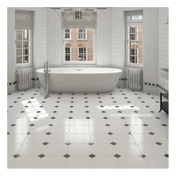 Aelle Carrelage Carrelage Sol Uni|Carrelage Sol Pour Wc<Carrelage sol / mur octogone 31,6x31,6 cm uni blanc OCTOGONE ALASKA