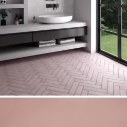 Aelle Carrelage Carrelage sol / mur pose baton rompu chevron uni rose mate STROMBOLI ROSE BREEZE- Carrelage Sol Pour Wc|Carrelage Sol Uni