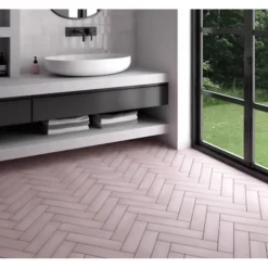 Aelle Carrelage Carrelage sol / mur pose baton rompu chevron uni rose mate STROMBOLI ROSE BREEZE- Carrelage Sol Pour Wc|Carrelage Sol Uni
