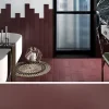 Aelle Carrelage Carrelage sol / mur pose baton rompu chevron uni rouge bordeaux terre cuite mate STROMBOLI OXBLOOD- Carrelage Sol Uni