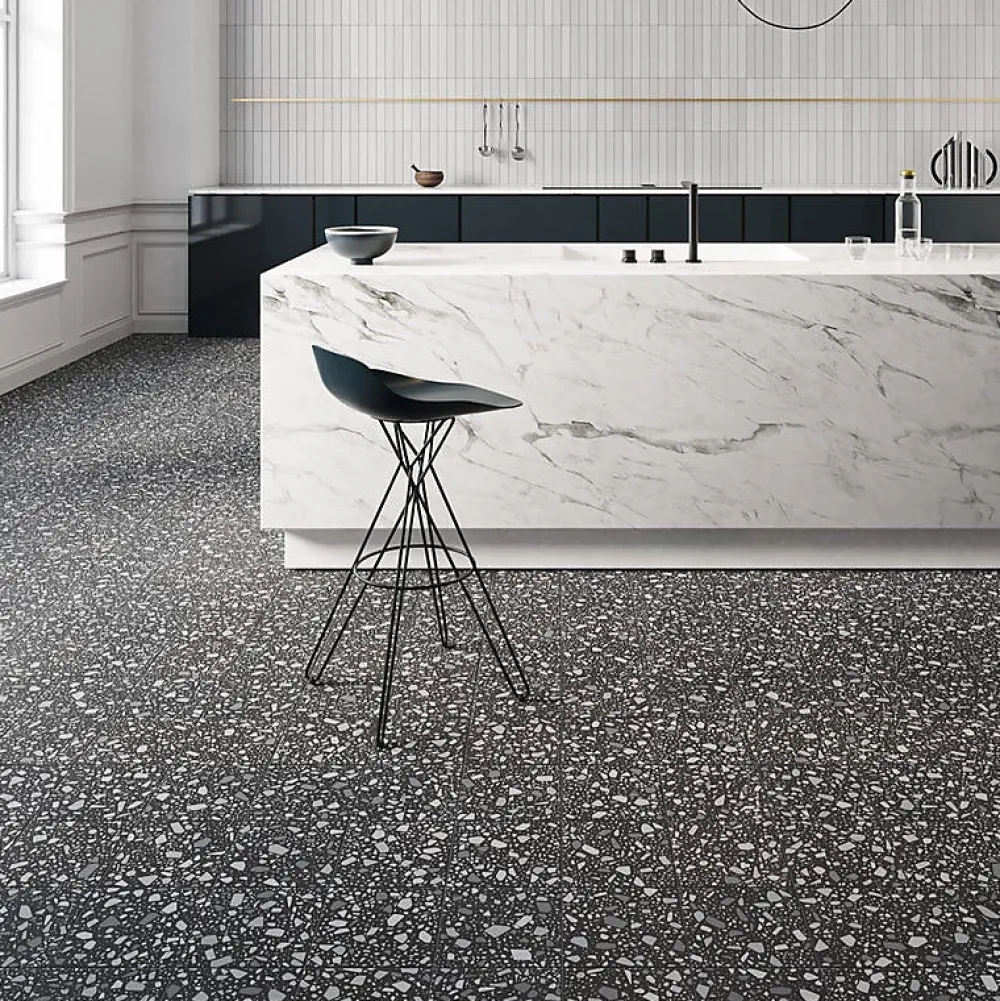 Aelle Carrelage Carrelage sol / mur terrazzo multicouleur 18,6x18,6 cm CONFETTI NERO GRIGIO- Carrelage Sol Effet Terrazzo