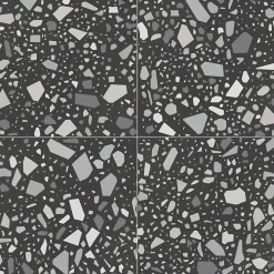 Aelle Carrelage Carrelage sol / mur terrazzo multicouleur 18,6x18,6 cm CONFETTI NERO GRIGIO- Carrelage Sol Effet Terrazzo
